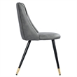 CRO Decor Gray Side Chair Faux Leather Dining Chair (2-piece set)