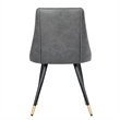 CRO Decor Gray Side Chair Faux Leather Dining Chair (2-piece set)