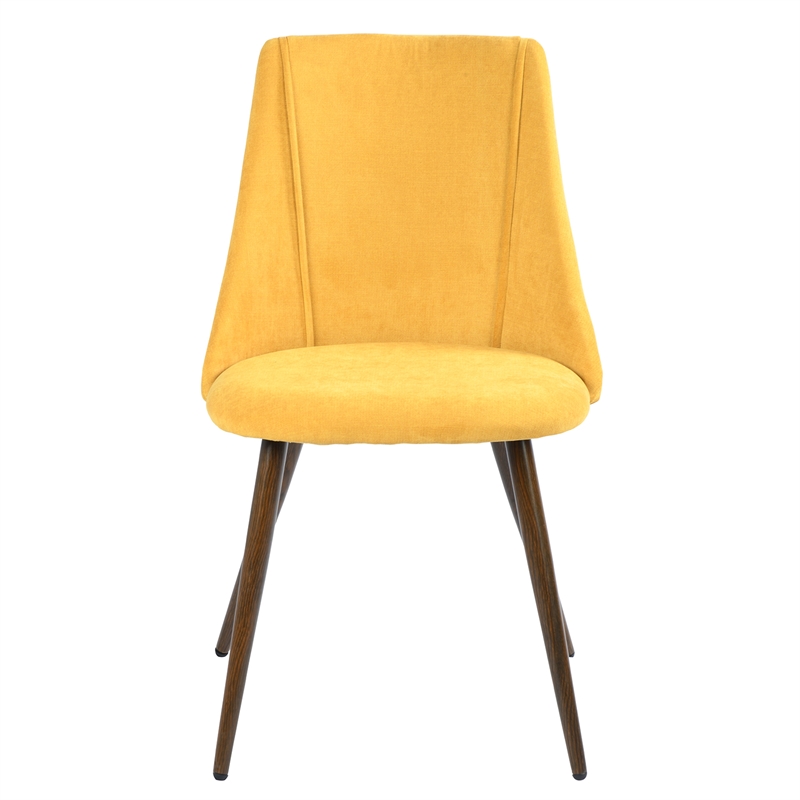 CRO Decor Yellow Flannel Cover Upholstered Dining Chairs (Set of 2)