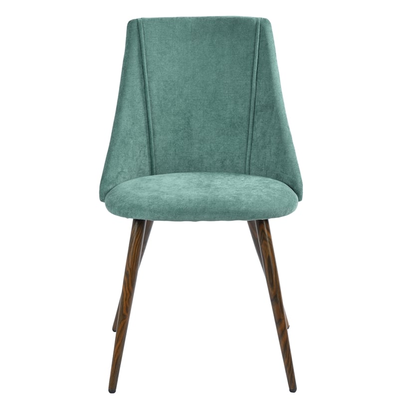 CRO Decor Green Flannel Cover Upholstered Dining Chairs (Set of 2)