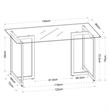 CRO Decor rectangular clear tempered glass table top with gold finish iron frame