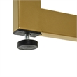 CRO Decor rectangular clear tempered glass table top with gold finish iron frame