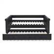 CRO Decor Black Armrest Button Tufted Sofa Bed Frame