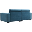 CRO Decor Velvet Adjustable Headrest Double Sofa (Light Blue)