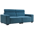 CRO Decor Velvet Adjustable Headrest Double Sofa (Light Blue)