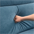 CRO Decor Velvet Adjustable Headrest Double Sofa (Light Blue)