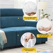 CRO Decor Velvet Adjustable Headrest Double Sofa (Light Blue)