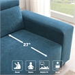 CRO Decor Velvet Adjustable Headrest Double Sofa (Light Blue)