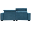 CRO Decor Velvet Adjustable Headrest Double Sofa (Light Blue)
