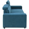 CRO Decor Velvet Adjustable Headrest Double Sofa (Light Blue)