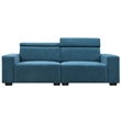 CRO Decor Velvet Adjustable Headrest Double Sofa (Light Blue)