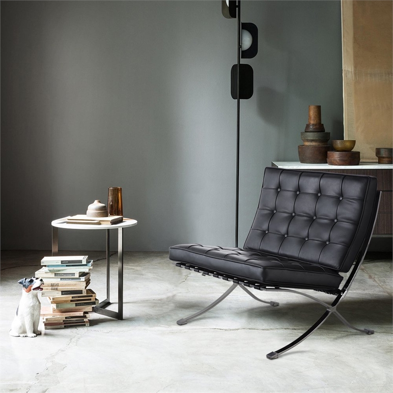 CRO decorative lounge chair 2-piece set, 1 chair and 1 footstool. (Black)
