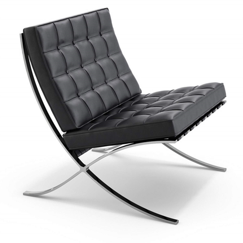 CRO decorative lounge chair 2-piece set, 1 chair and 1 footstool. (Black)