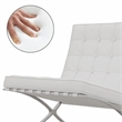 CRO Decor Mid Century Modern Leather White Recliner Chair