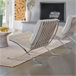 CRO Decor Mid Century Modern Leather White Recliner Chair