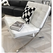 CRO Decor Mid Century Modern Leather White Recliner Chair
