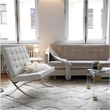CRO Decor Mid Century Modern Leather White Recliner Chair