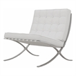 CRO Decor Mid Century Modern Leather White Recliner Chair