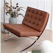 CRO Decor Mid Century Modern Leather amber Recliner Chair