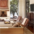 CRO Decor Mid Century Modern Leather amber Recliner Chair
