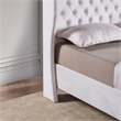 CRO Decor Upholstered Metal & Velvet King Size Chesterfield Bed in White