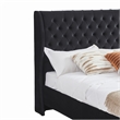 CRO Decor Upholstered Metal & Velvet King Size Chesterfield Bed in Black