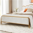 Light Gray -  King Size Metal Frame Solid Wood Ribs & Foam Upholstery