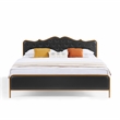 Black - King Size Metal Frame Solid Wood Ribs & Foam Upholstery