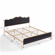Black - King Size Metal Frame Solid Wood Ribs & Foam Upholstery