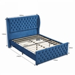 Upholstered Wingback Velvet Fabric Chesterfield Bed/Button Tufted Headboard