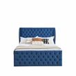 Upholstered Wingback Velvet Fabric Chesterfield Bed/Button Tufted Headboard