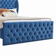 Upholstered Wingback Velvet Fabric Chesterfield Bed/Button Tufted Headboard
