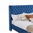 Upholstered Wingback Velvet Fabric Chesterfield Bed/Button Tufted Headboard