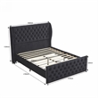 Upholstered Wingback Velvet Fabric Chesterfield Bed/Button Tufted Headboard