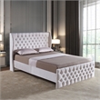 Upholstered Wingback Velvet Fabric Chesterfield Bed/Button Tufted Headboard