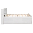 CRO Decor Full Size Platform Bed with Storage Headboard White