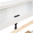 CRO Decor Full Size Platform Bed with Storage Headboard White