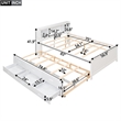 CRO Decor Full Size Platform Bed with Storage Headboard White