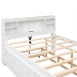 CRO Decor Full Size Platform Bed with Storage Headboard White
