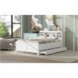 CRO Decor Full Size Platform Bed with Storage Headboard White