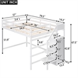 Full Size Loft Bed with Built-in Storage Wardrobe and Staircase