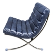 CRO Decor 29.3'' W Genuine Leather Accent Lounge Chair(Blue)