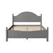CRO Decor Traditional Concise Style Gray Solid Wood Platform Queen Bed
