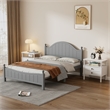 CRO Decor Traditional Concise Style Gray Solid Wood Platform Queen Bed