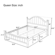 CRO Decor Traditional Concise Style Gray Solid Wood Platform Queen Bed