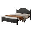 CRO Decor Traditional Concise Style Black Solid Wood Platform Queen Bed