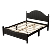 CRO Decor Traditional Concise Style Black Solid Wood Platform Queen Bed