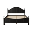 CRO Decor Traditional Concise Style Black Solid Wood Platform Queen Bed