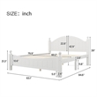 CRO Decor Traditional Style Solid Wood Queen Bed White
