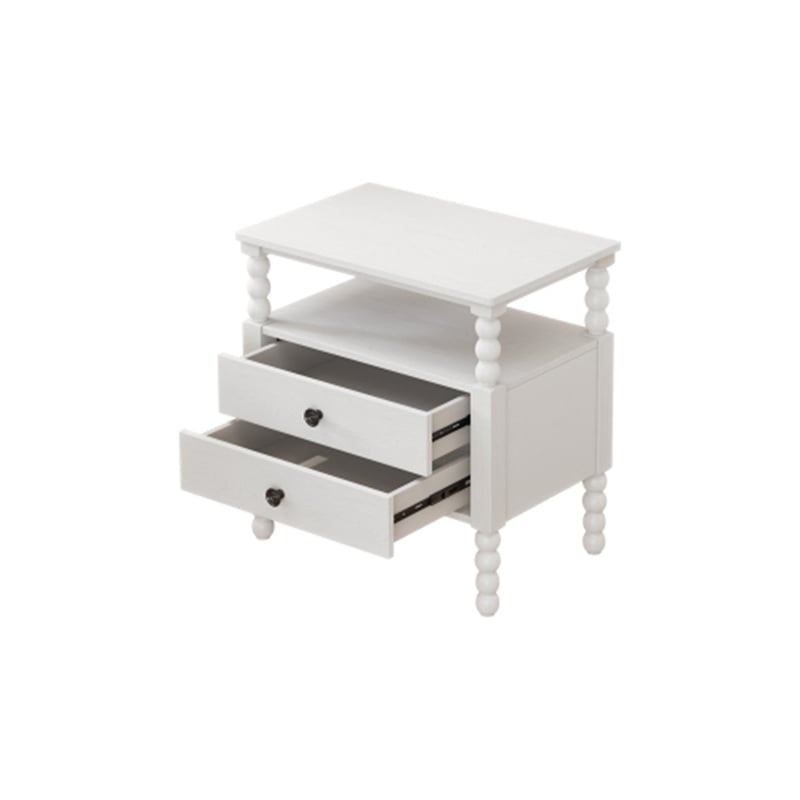 CRO Decor 3 Pieces Bedroom Sets Traditional  Wood Bed with 2 Nightstands Grey